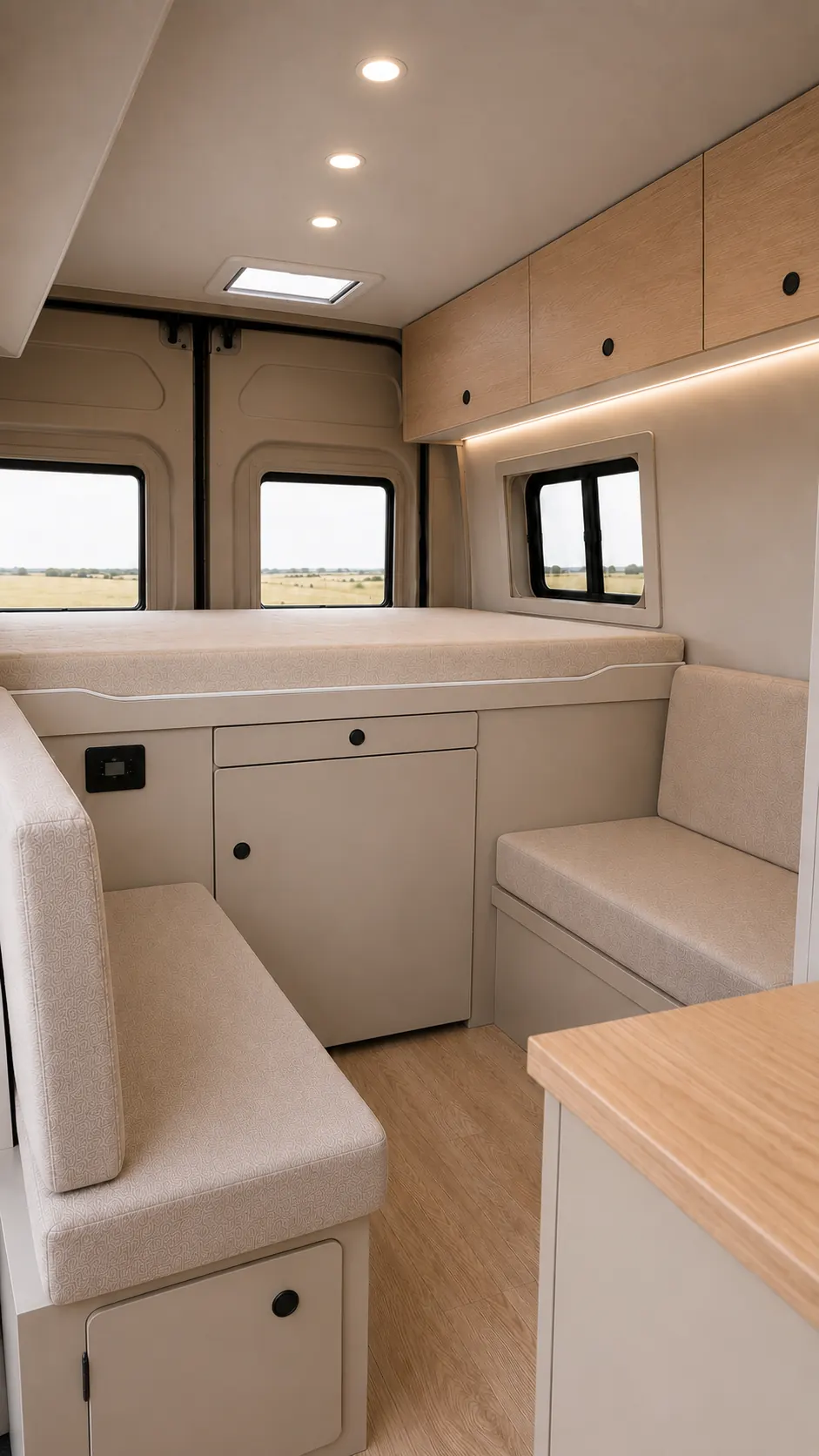 Interior del modelo CORE en acabado DUNA