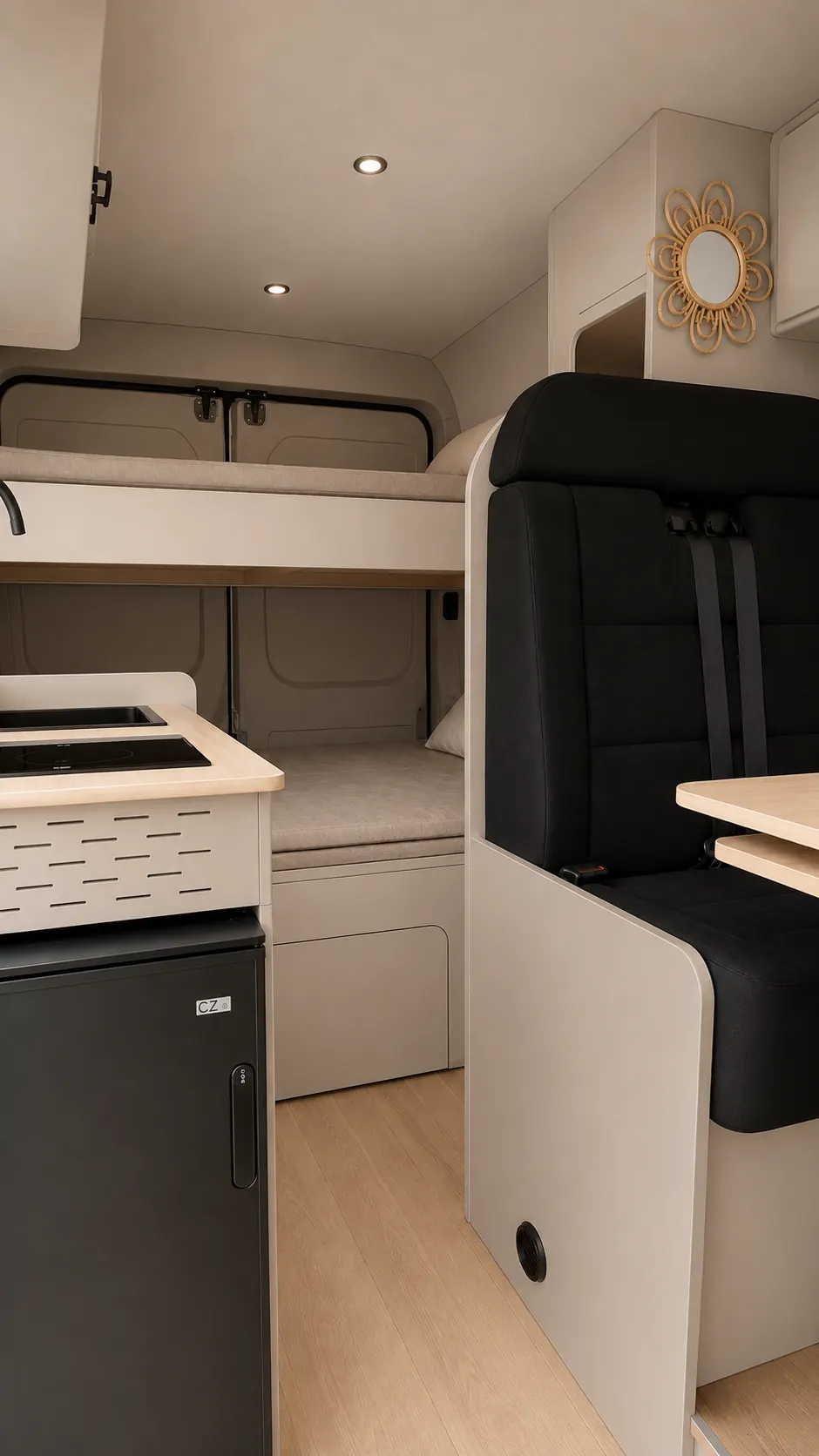 Interior del modelo INFINITY en acabado DUNA